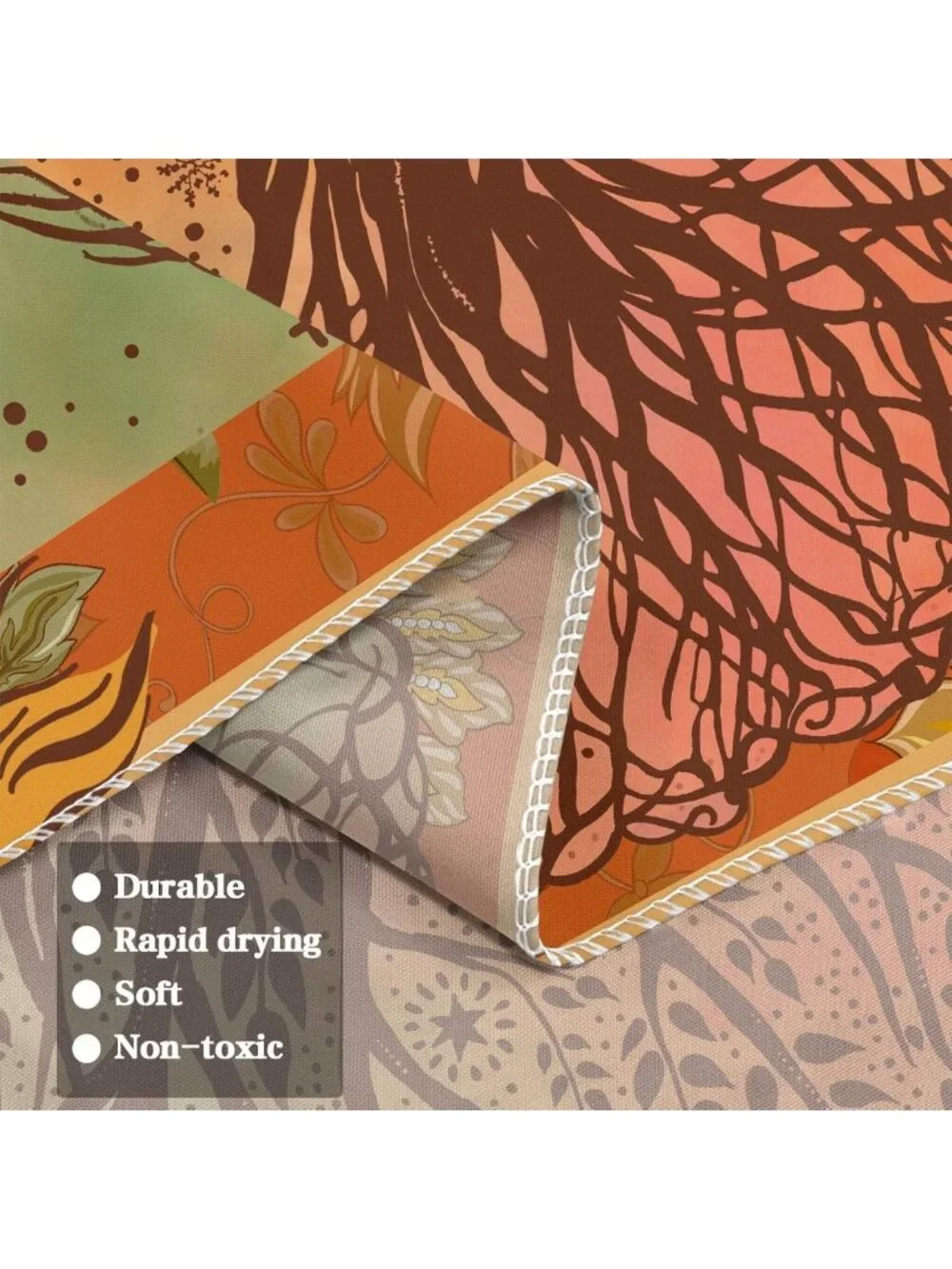Boho Orange Tree of Life Tapestry - Sun Moon Stars Aesthetic Home Decor, 60x80